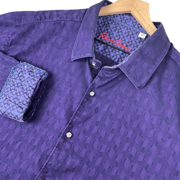 Robert Graham Other - Robert‎ Graham Shirt Men 3XL Purple Geometric Flip Cuff Business Office Preppy